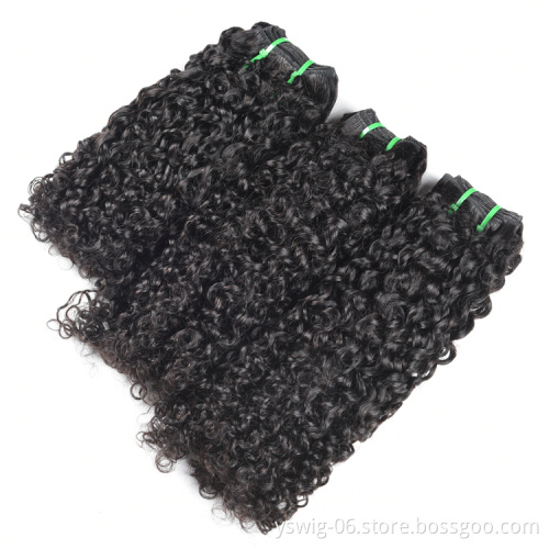 Wholesale Virgin Pixie Curls Double Drawn Pixie Curls Human Hair,  Peruvian Hair Bundles With Closure Grade 12A Pixel Curly Hair